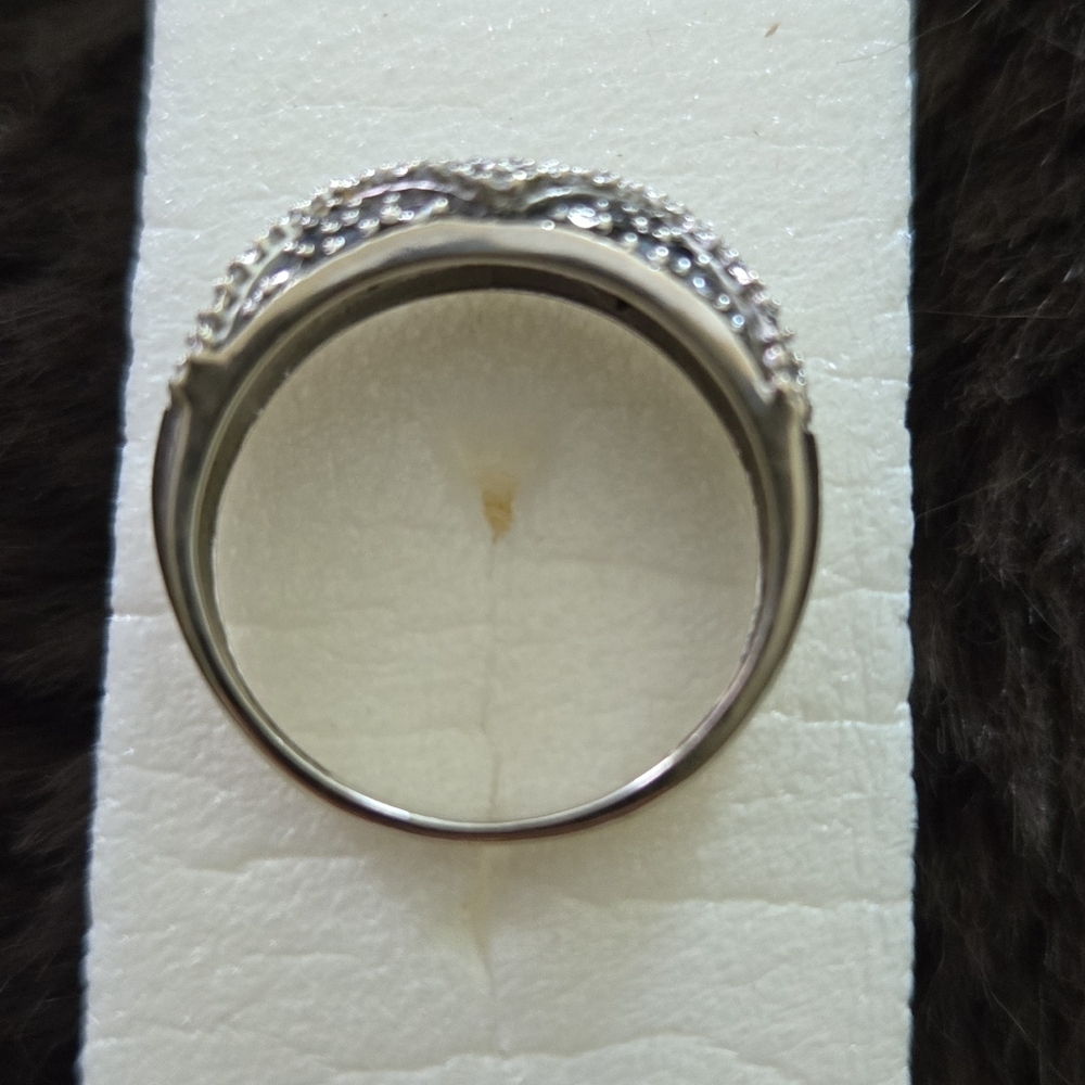 10k Gold Black & White Diamond Dome Ring - Picture 5 of 6
